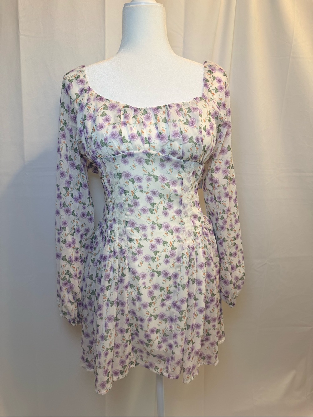 NWT Lush size Small long sleeve fit and flare mini dress